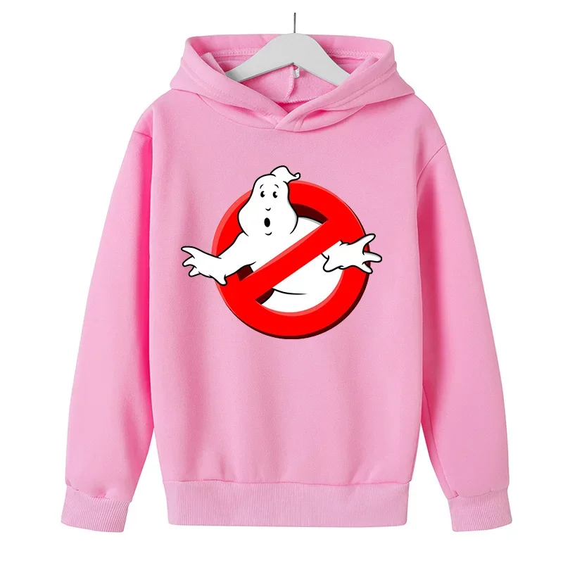 2024 New Cartoon Ghostbusters stampa bambini felpa con cappuccio primavera autunno ragazzo ragazza abbigliamento Pullover manica lunga Kid Fashion