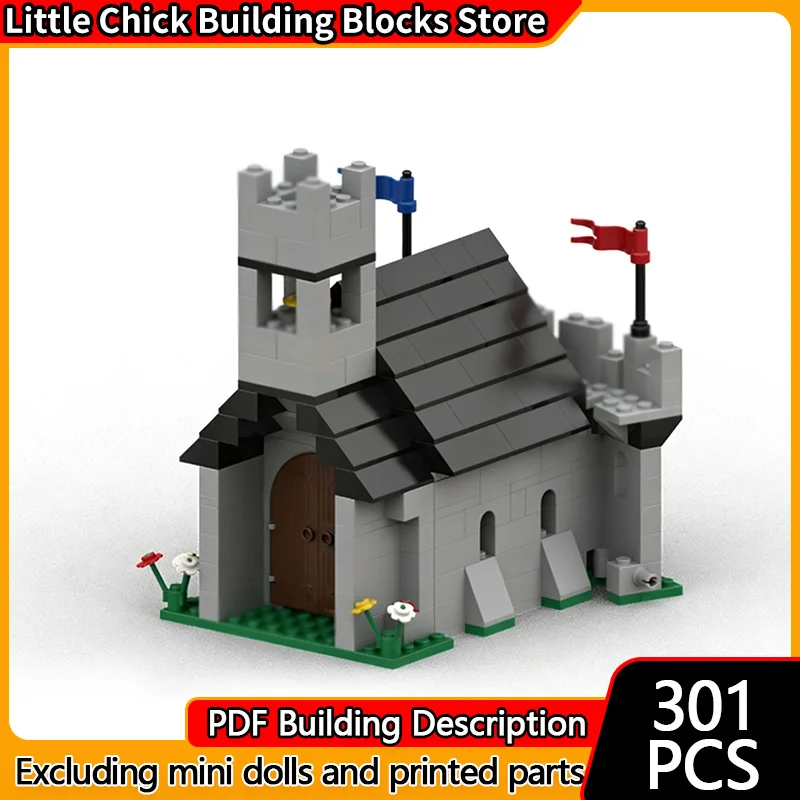 

Medieval Castle Model MOC Building Bricks Castle Small Church Modular Technology Children Holiday Gifts Assemble Toys Suit