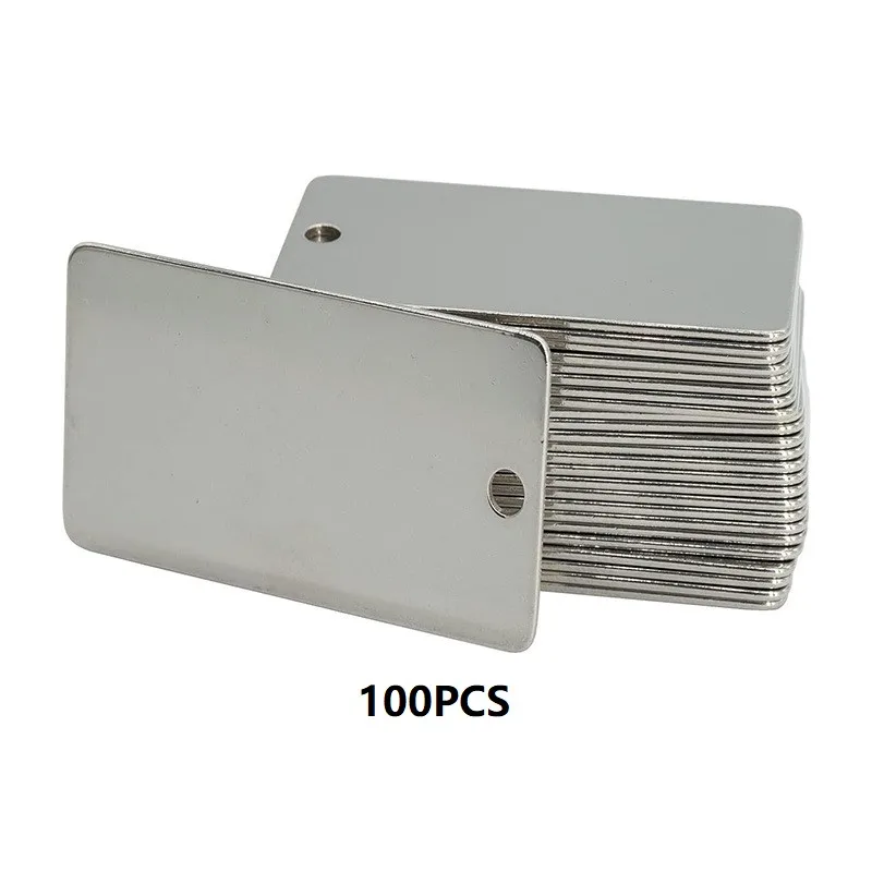 Nursery For Gardening Plant Tags Aluminum Single Hole Metal Markers-Garden Labels-100 Pcs, 3.15X1.8In
