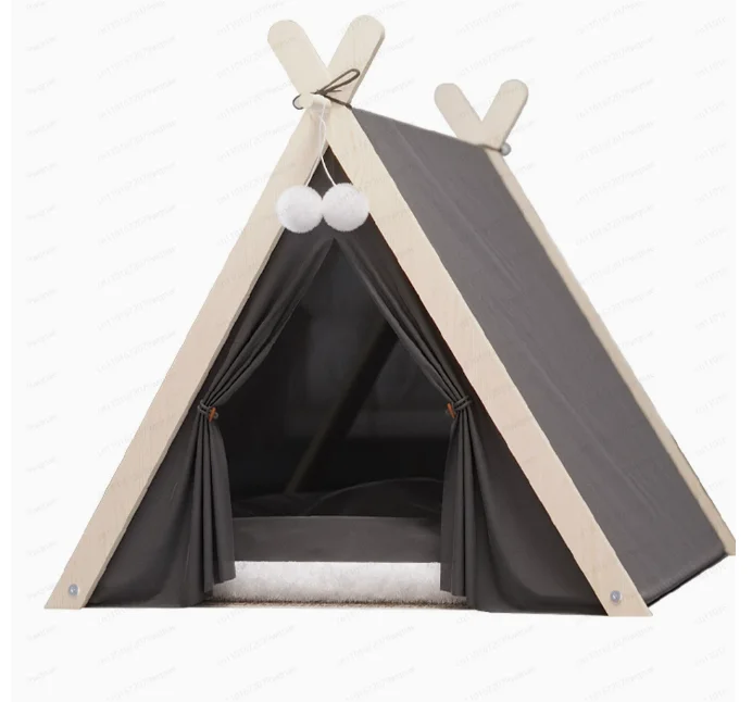 

Портативная складная палатка-вигвам для собак, щенков и кошек, легко собираемая, для использования в помещении и на улице, прочный домик для питомцев