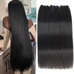 YIJIMEI   15A Straight Human Hair Bundles 10-22 Inch  Unprocessed Remy Hair Bundles Straight Hair 1/3/4 Bundles 100%  Human Hair