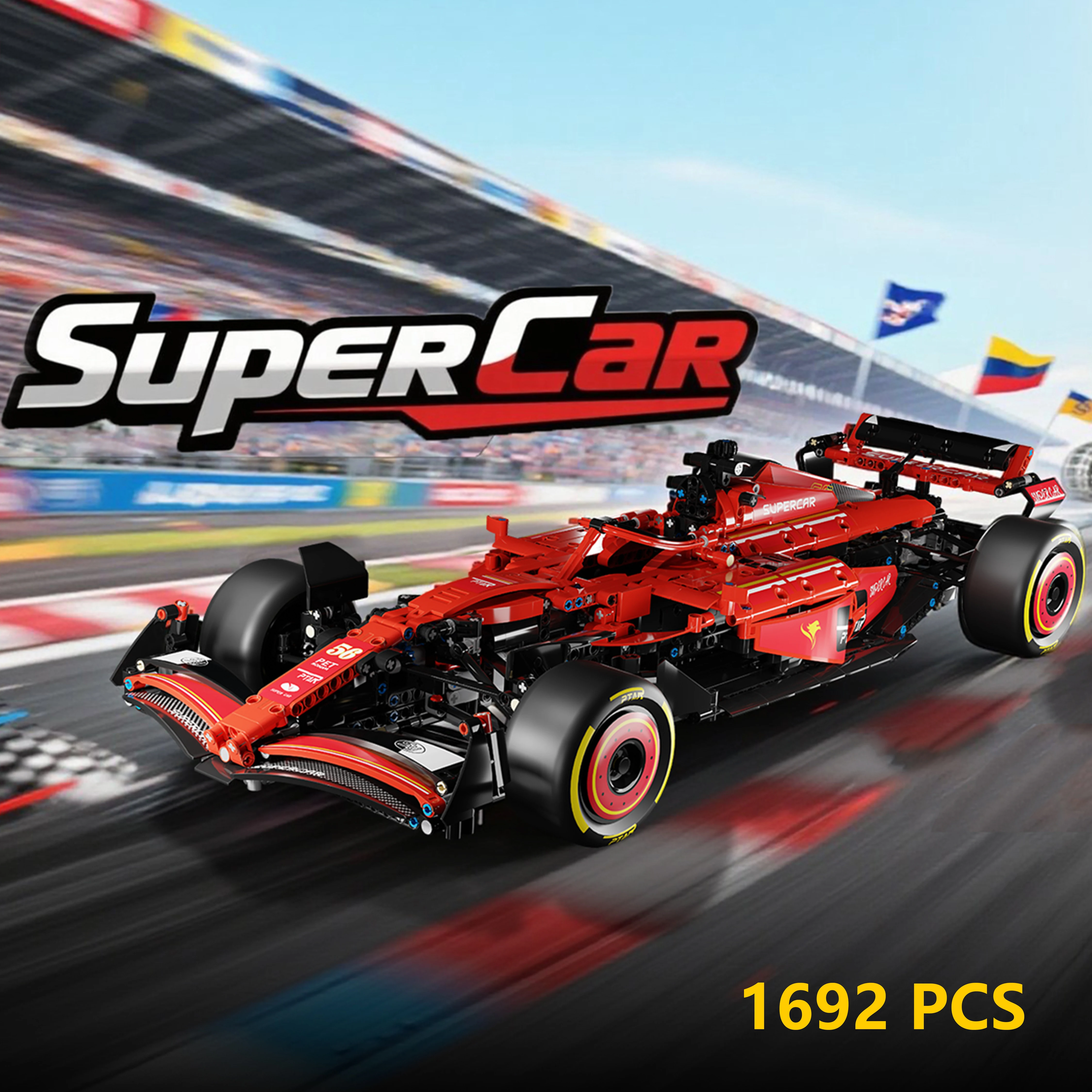 

1692 шт., строительные блоки гоночного автомобиля Formula, масштаб 1:8, модель суперкара, комплект, коллекционная игрушка-дисплей, подарок для друзей и влюбленных