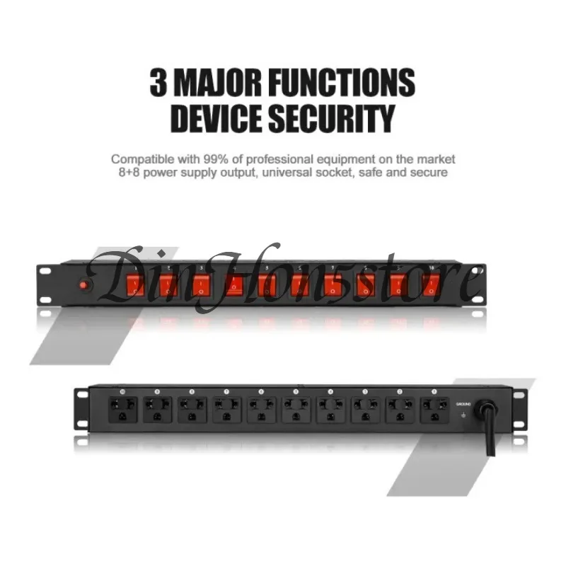 Professional 10-channel PDU power DC device 8/9-channel with filter power sequencer stage socket sequence controller