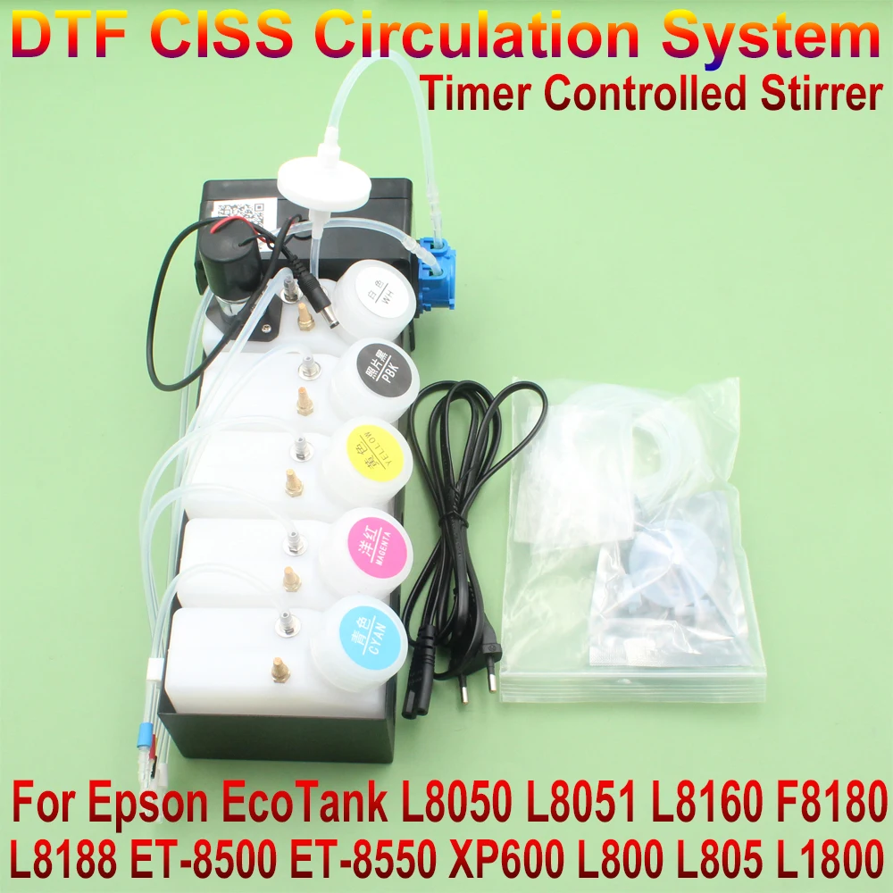 Imagem -04 - Dtf Sistema Ciss para Epson Tinta Tanque Conversão Kit Tinta Branca Sistema para Epson Et8550 L1800 L800 L805 L18050 L8050 Xp600