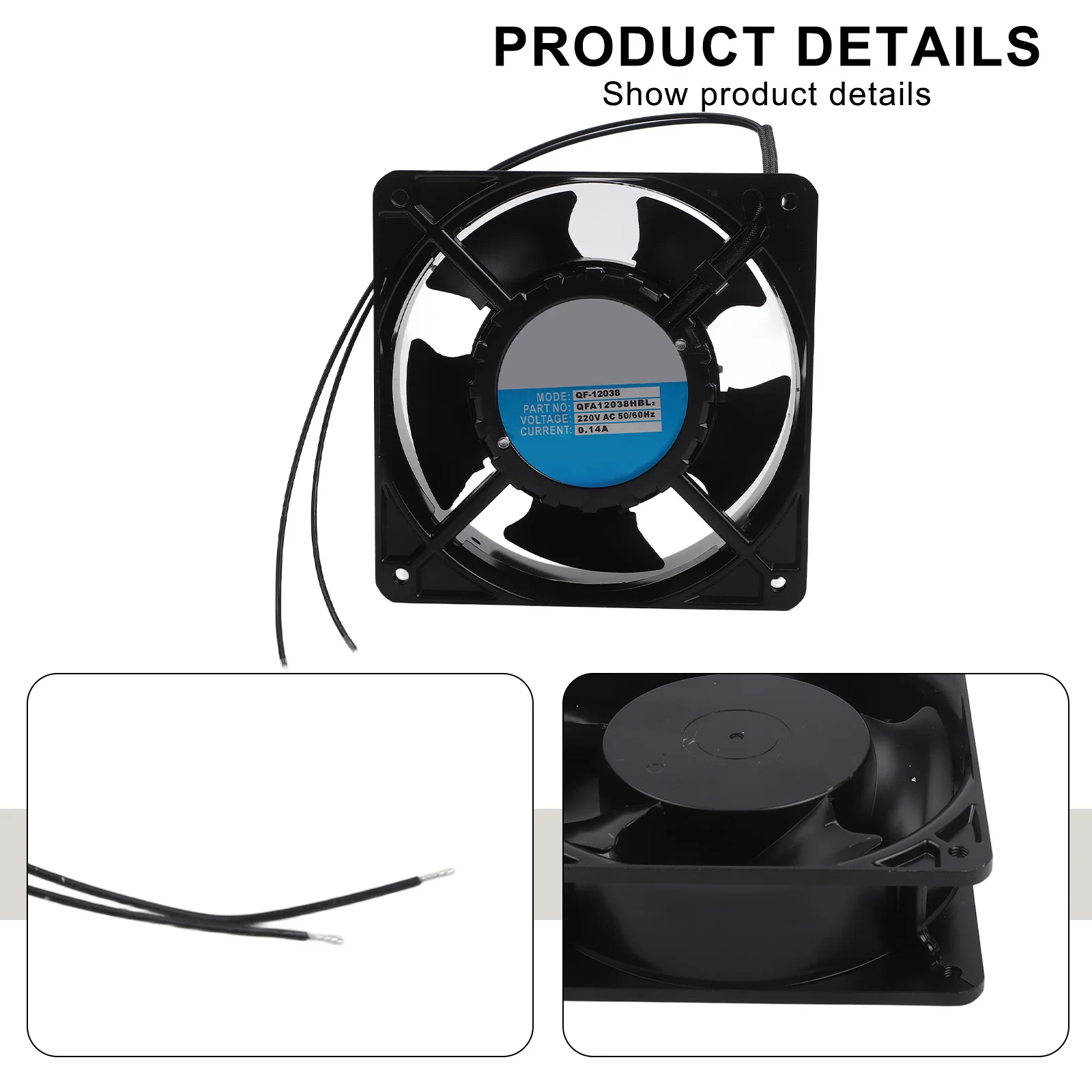

Компактный вентилятор для системы отопления, компактный вентилятор с металлическими лопастями, черный цвет, осевой вентилятор, бесшумная работа, компактный дизайн, равномерное распределение тепла.