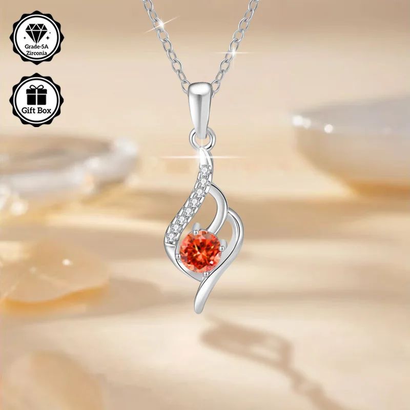 مجوهرات LAMVOICE للنساء/قلادة مضادة للحساسية، هدية عيد الميلاد، قلادة زركونيا 0.5 قيراط، مجوهرات عالية الجودة #6