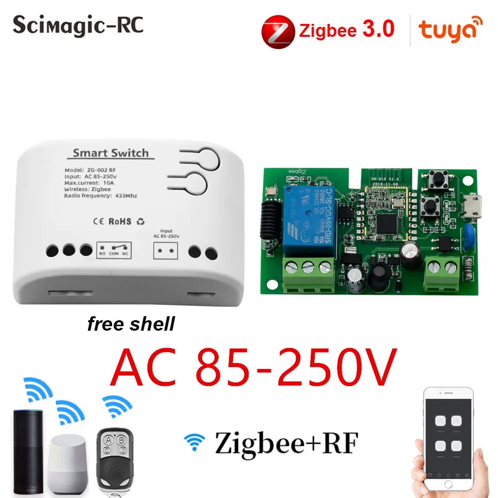 DC 12V 24V Tuya Zigbee 3.0 1CH WiFi Smart Gateway Bridge Switch Smart Life Controller Timing Momentary Switch For Alexa Google