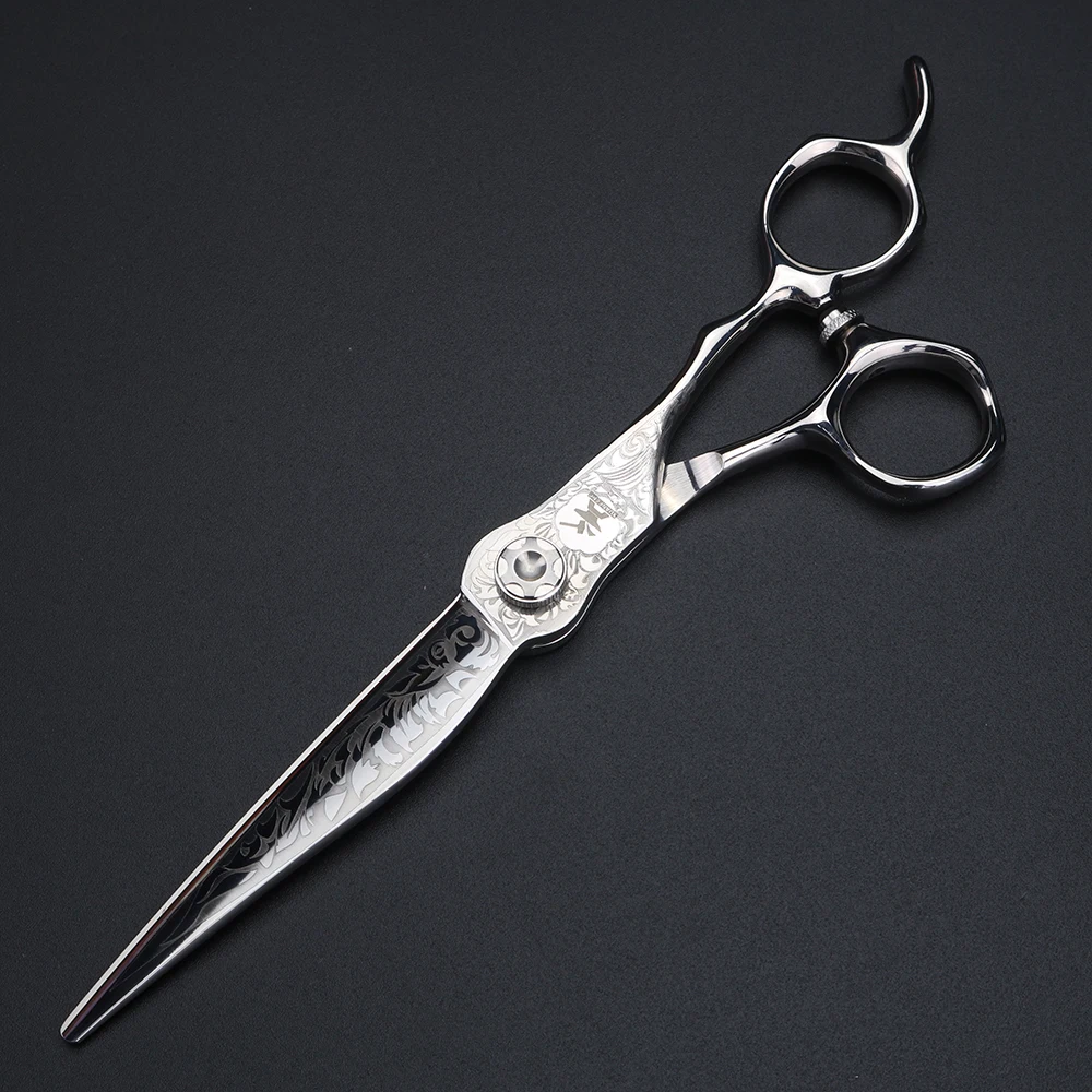 XUANFENG 6 inch VG10 steel Damascus laser pattern hairdresser's scissors, hair salon styling tool, cutting scissors