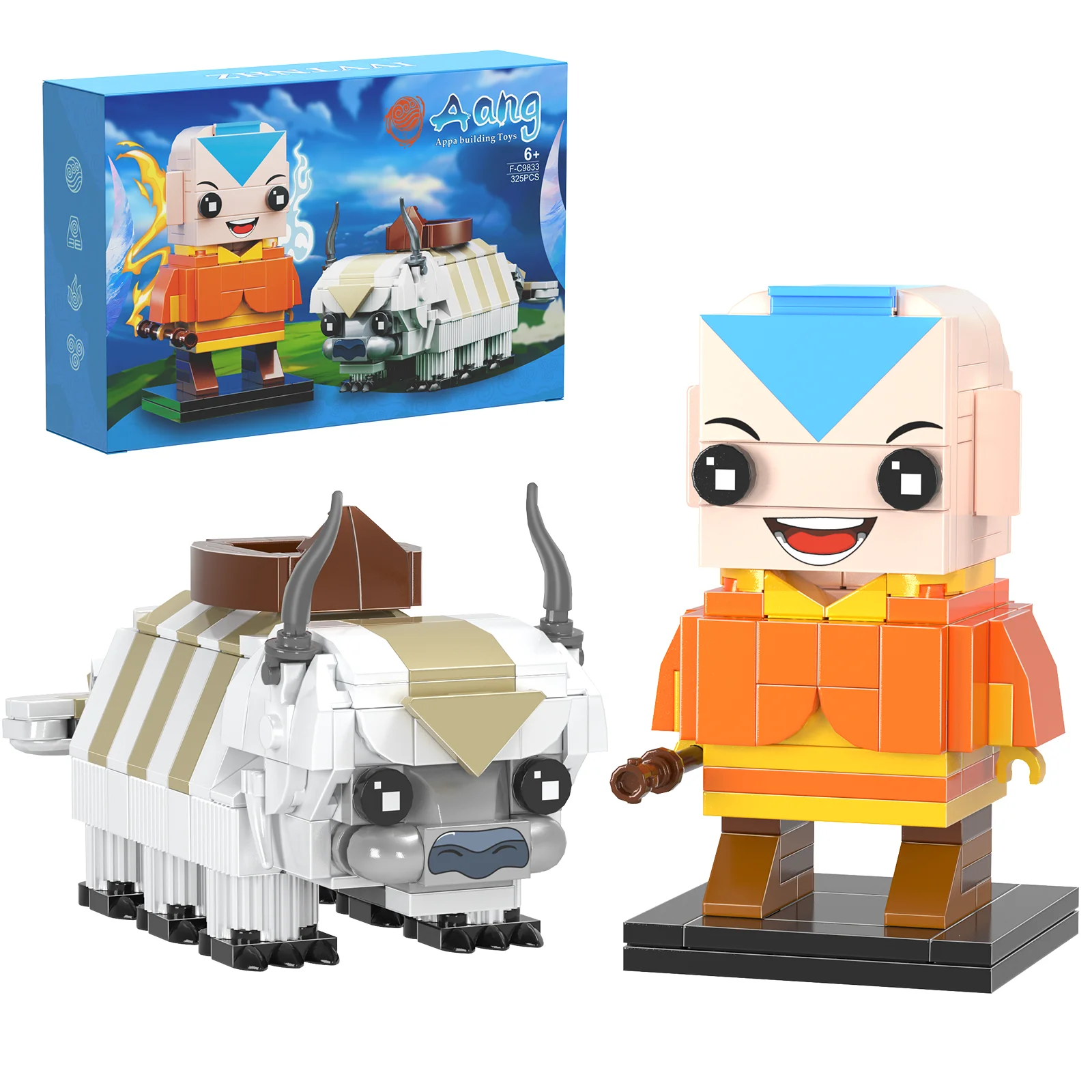 Aang ostatni Airbender Retro mityczna animacja akcja Appa Momo Model klocków budowlanych pomysł montażu zabawki dziecko prezent urodzinowy