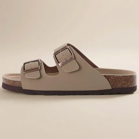 Shevalues hommes sandales en cuir classiques mode Double chaussures de plage en plein air confort unisexe pantoufles de pied en liège avec Support de voûte plantaire