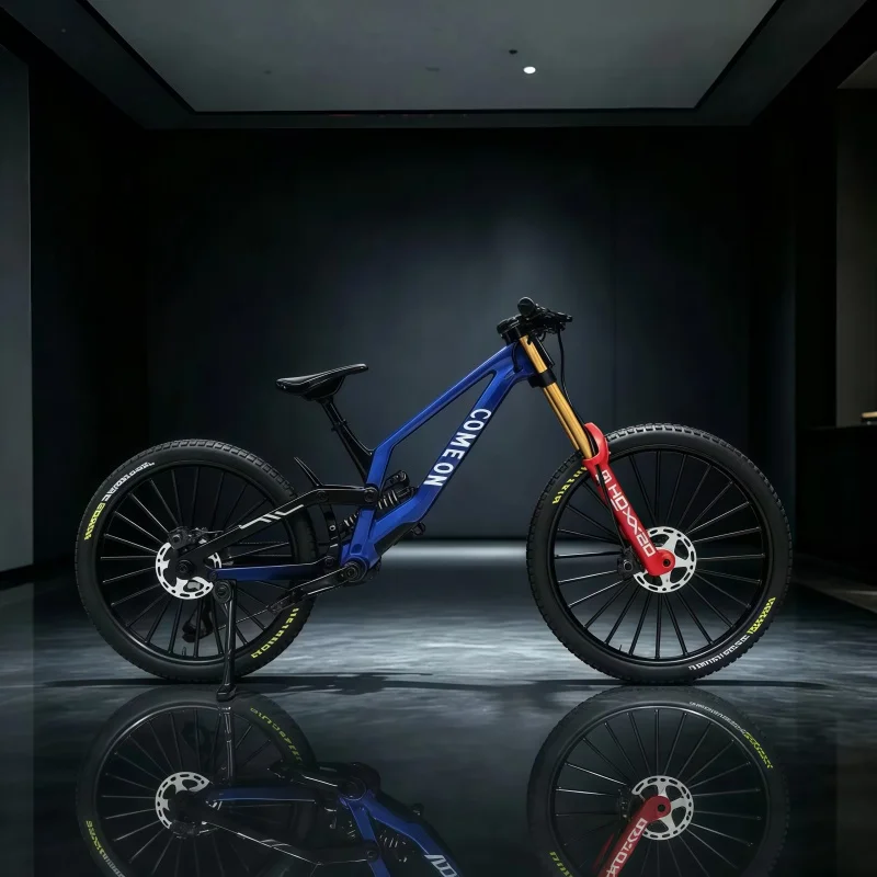 Soft Tail Downhill Mountain Bike Alloy Replica, Front & Rear Shock Absorption, Movable Components, Tabletop Display Collectible