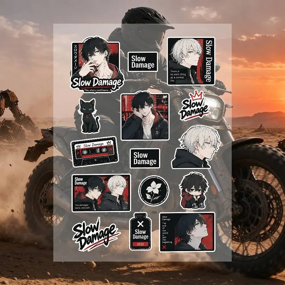 S-Slow D-Damage Stickers Moto Sticker Auto Body Bumper Windows Motorcycle Laptop Walls Vinyl Decal Car Tuning Accessories