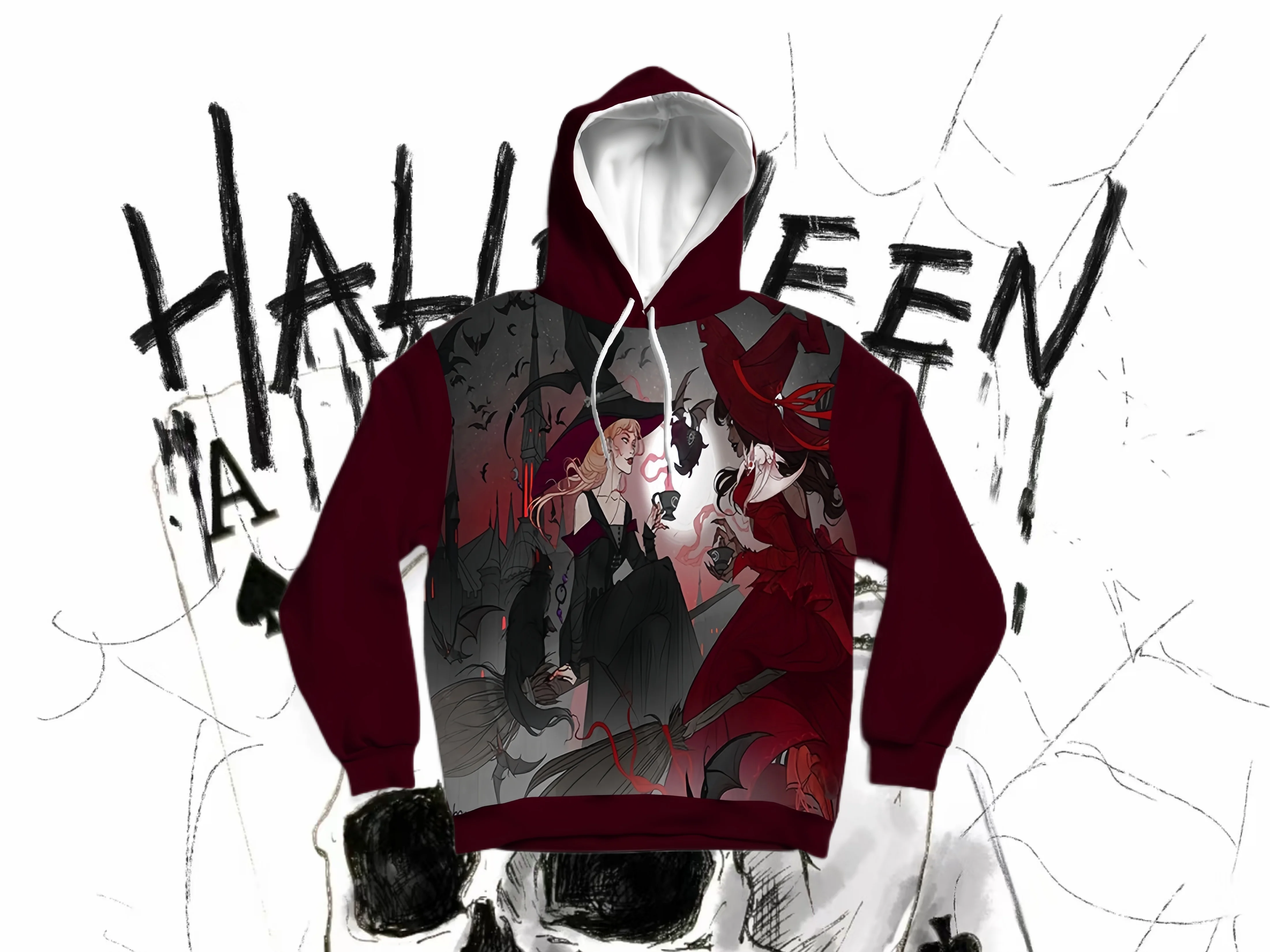

25/26 Latest Autumn/Winter Halloween Elements 3D Printed Hoodie Large Adult Same Size Female Same Size Original Design Top