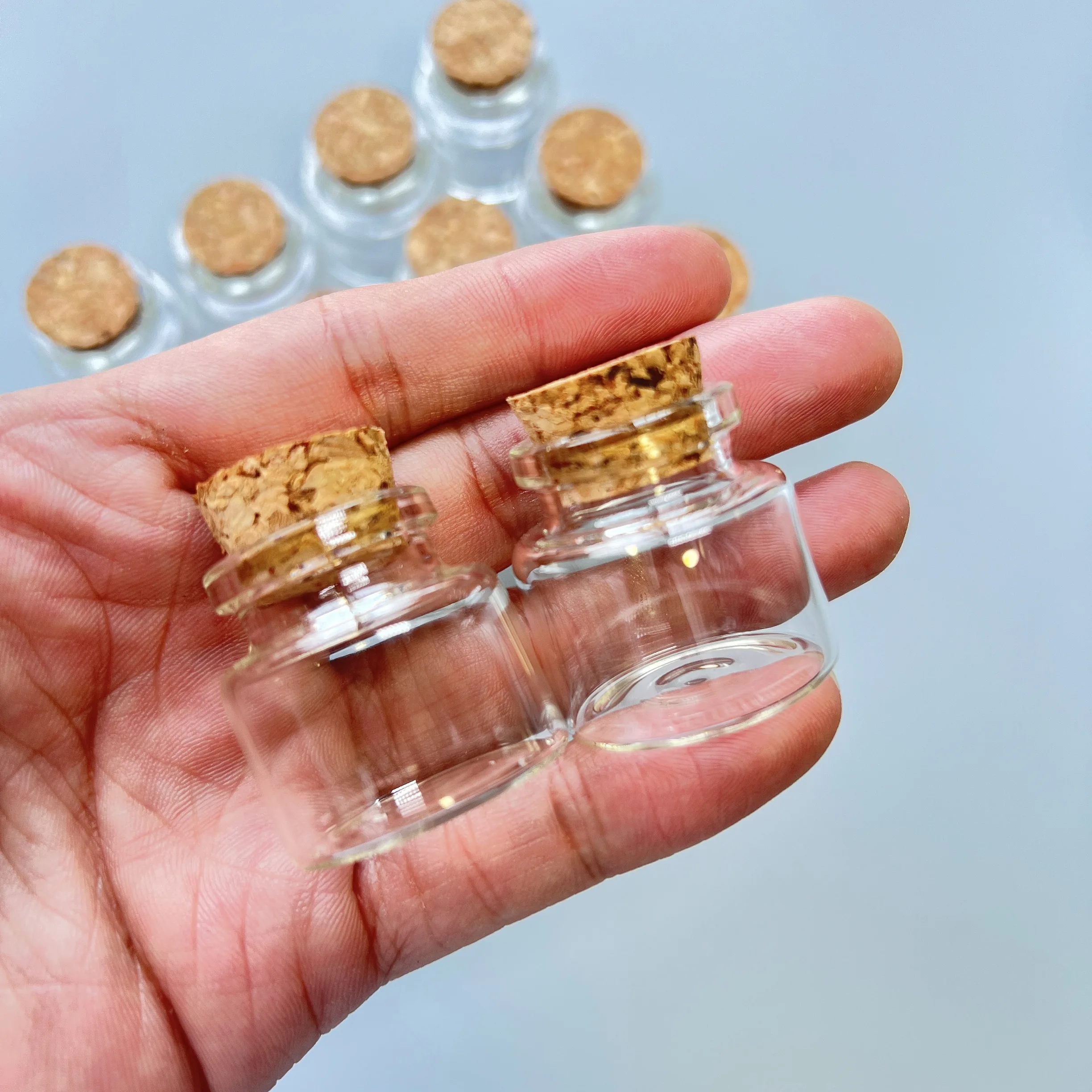 40/72/105 PCS 10ml Mini Corked Glass Wish Bottles Tiny Clear Jars Wedding Favors Party Decorations Hanging Ornaments DIY Crafts