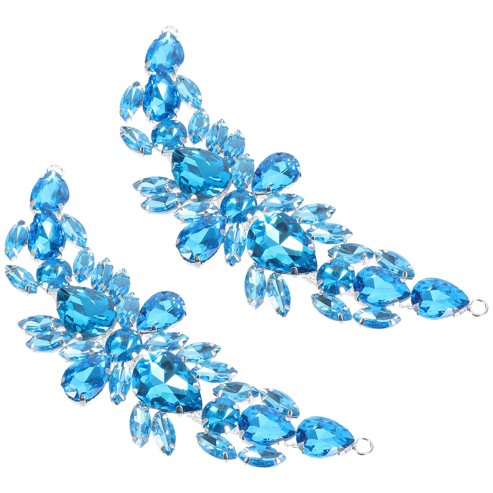 

2Pcs Bridal Rhinestone Floral Appliques Crystal Dress Shoes Decorations Wedding Accessories Rhinestone Flower Applique