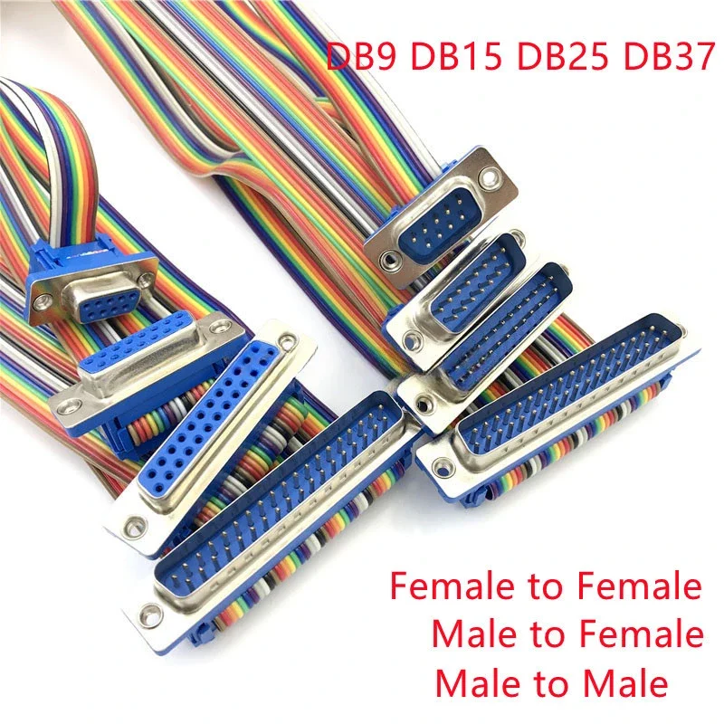 1PCS RS232 COM Extension Cable - D-sub DB9/DB15/DB25/DB37 DIDC Connector, Male Female, 9/15/25/37Pin Serial Port Adapter for Ind