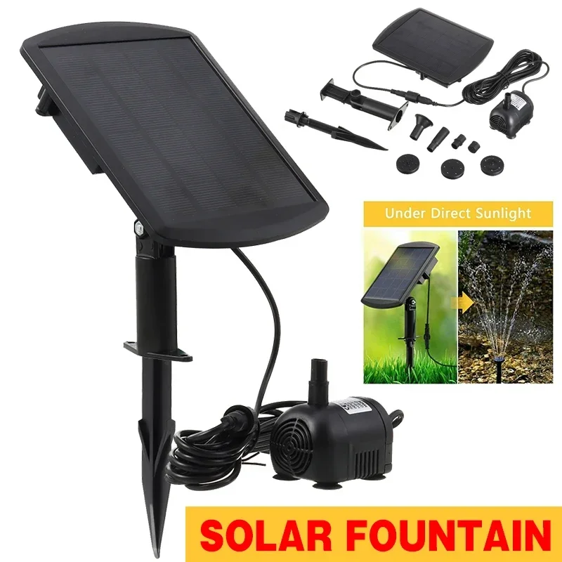 New Mini Energy Saving Solar Powered Pond Waterfall Fountain Pump 200L/H Garden Water Feature Fountain Pump Decoration