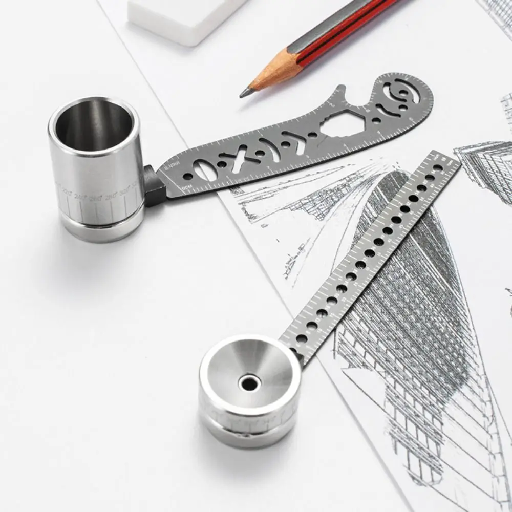 multifuncional em math aids tool regua ajustavel do desenho do circulo geometria plotter ima ajustavel aco inoxidavel 01