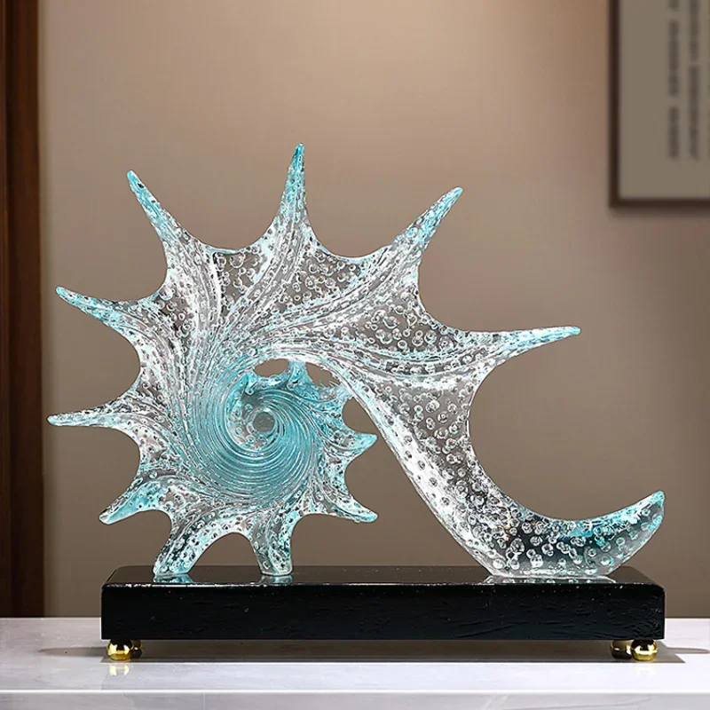 Nordic light luxury high-end crystal starfish ornament heart-to-heart entrance living room model decoration housewarming gift