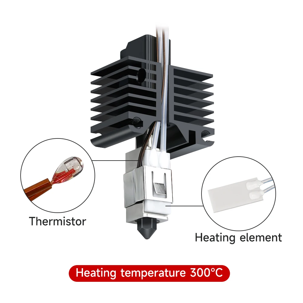 Upgrade Hotend Kit For Bambu Lab X1 P1P 500°C Hardened Steel Nozzle Plated Copper Heater Block for Bamboo Lab X1 X1C Hot End