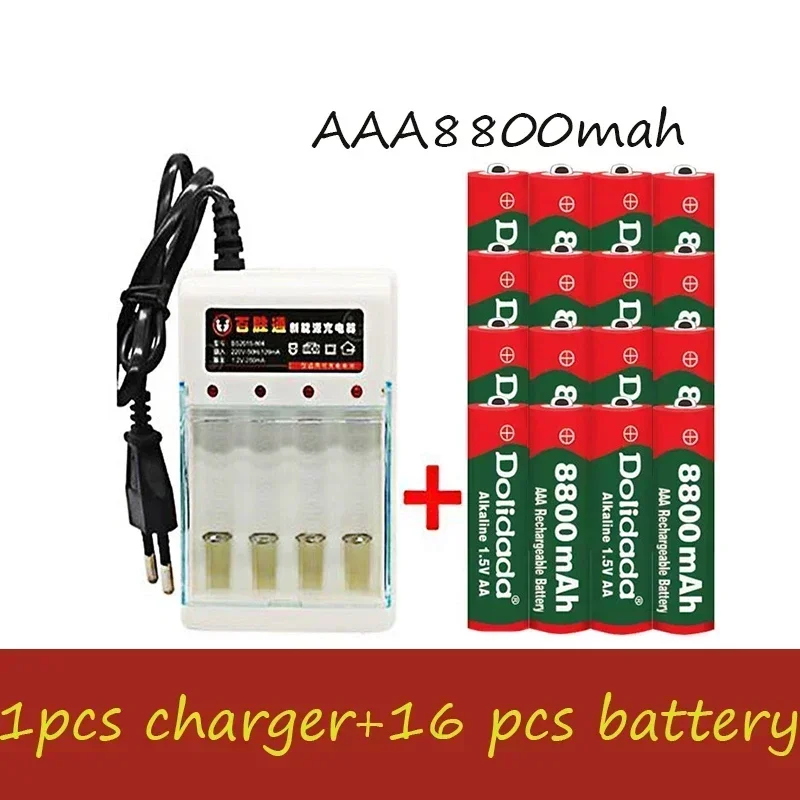 Rechargeable Battery Original AAA 1.5 V 8800 Mah Rechargeable New Alcalinas Drummey +1pcs 4-cell Battery Charger