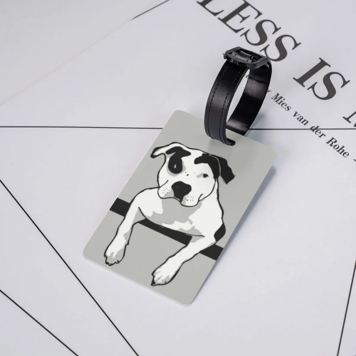 Etiqueta de equipaje gráfica personalizada Pit Bull Terrier t-bone, etiquetas de equipaje de Protección de Privacidad, etiquetas de maleta de viaje