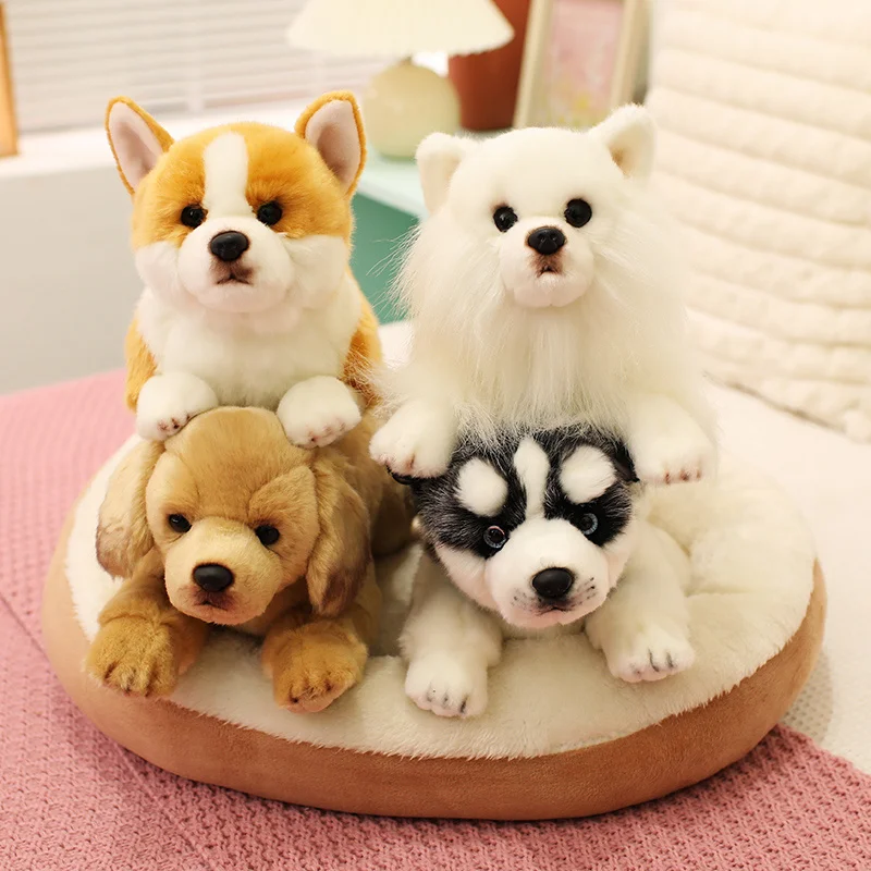 

Kawaii Pet Dog Plush Toy Lifelike Dog Plush Doll Pomeranian Husky Labrador Corgi Plush Doll Kid Birthday Gift Lovely Gift