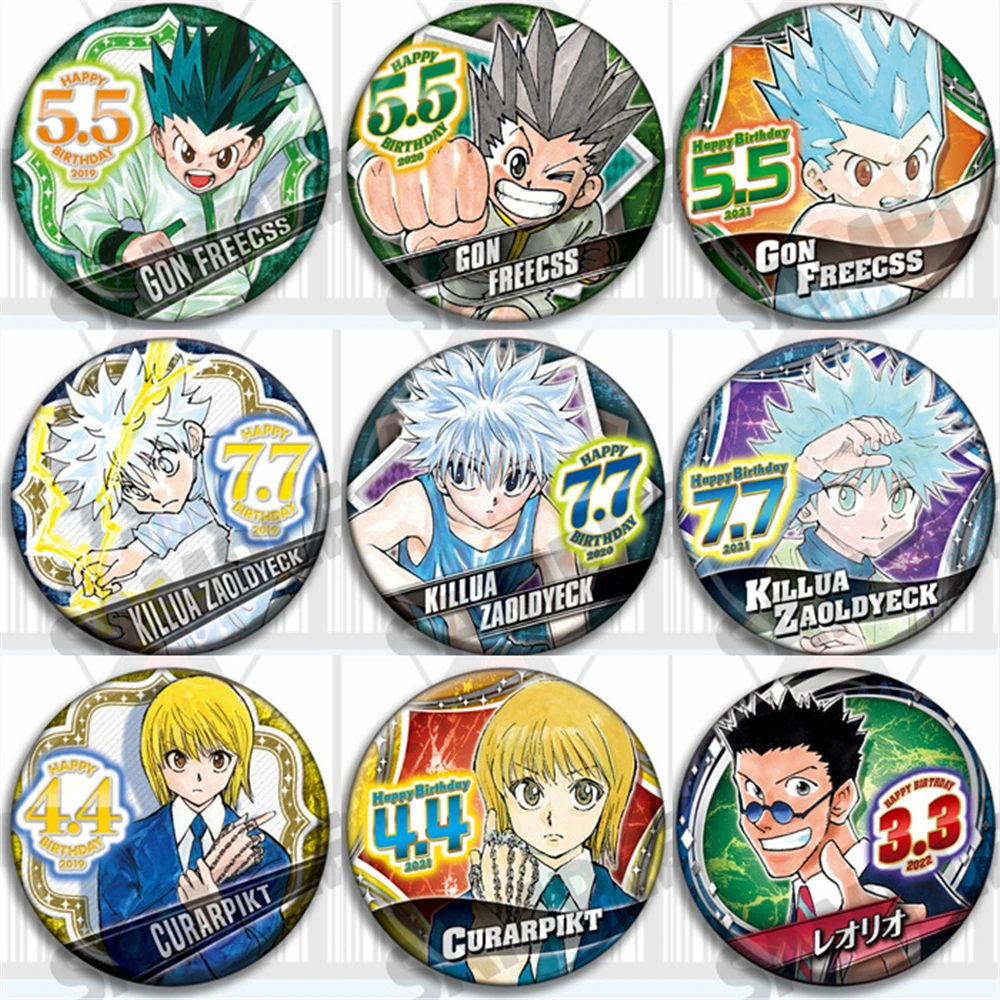 58 мм Аниме HUNTER×HUNTER Иллюми Золдик Хискоа Морро Мачи Комачине Косплей-костюм Значок-брошь SPTE из жести Реквизит Подарок ﻿