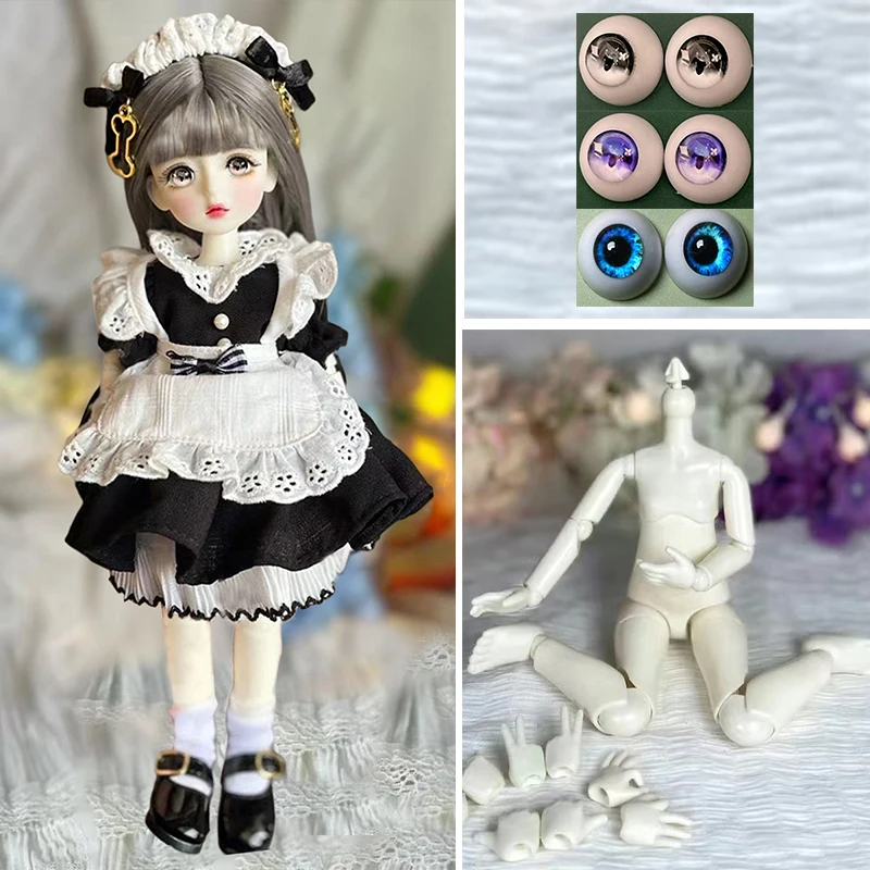 1/6 BJD Doll Fashion 30cm Full Set Princess Doll with 3 Pair Eyes Kids Girls Doll Toy Gift ( Open Head)