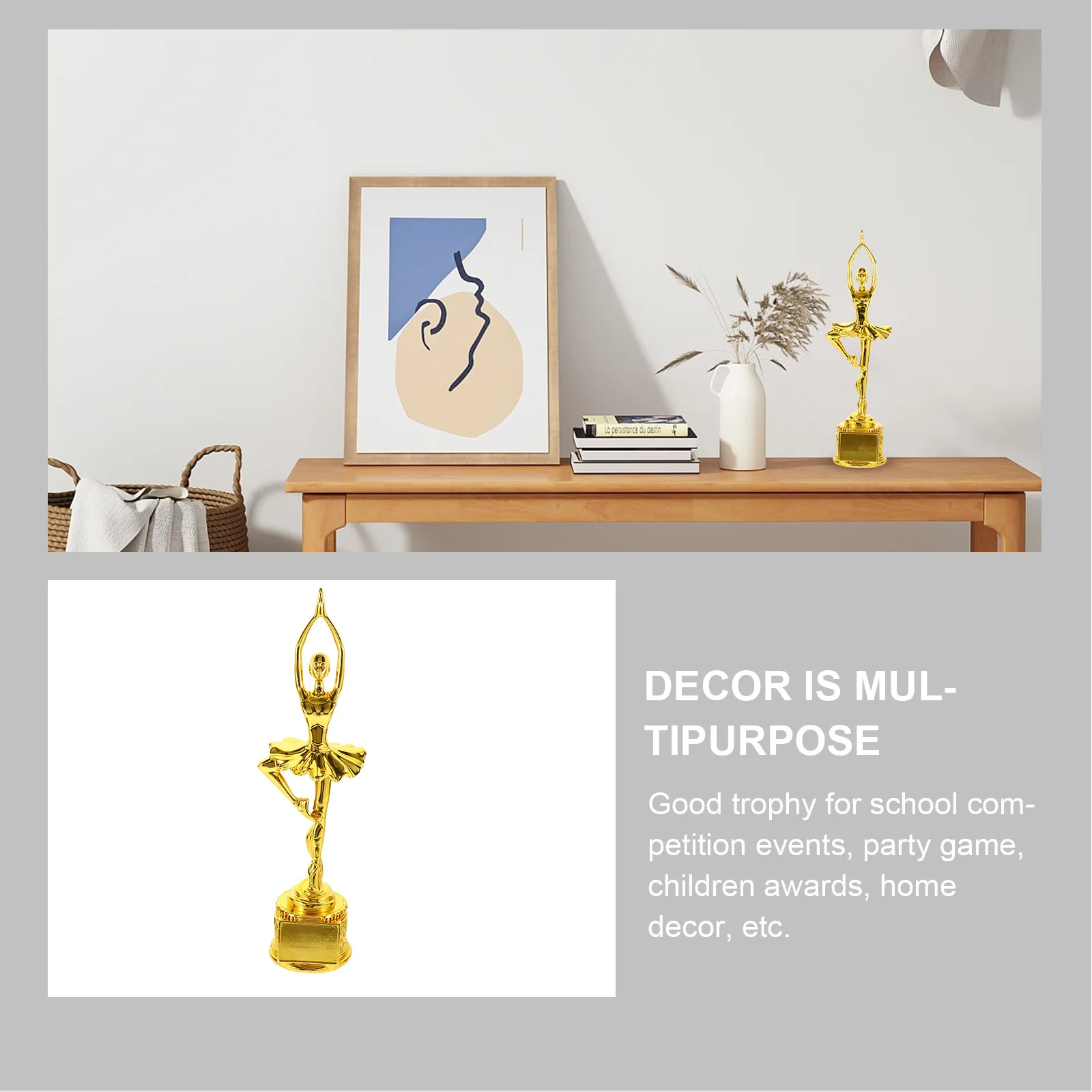 

1pc Resin Dance Competition Trophy Award Prop Dancing Performance Decor Trophy Cup Party Prizes Home Office Desktop Ornament