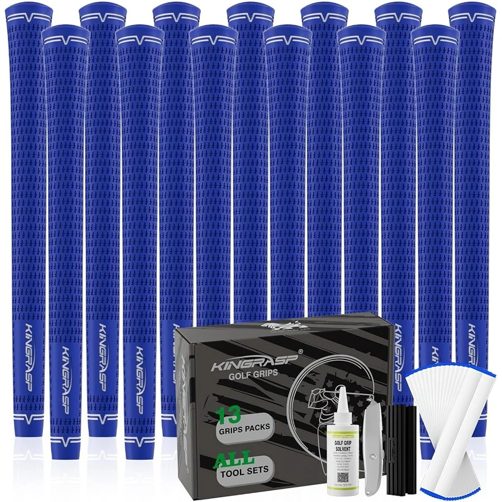 

Rubber Golf Grips Standard Mid Size Comfortable Anti-Slip Shock Absorption High Stability Grip Kit For All Weather Conditions