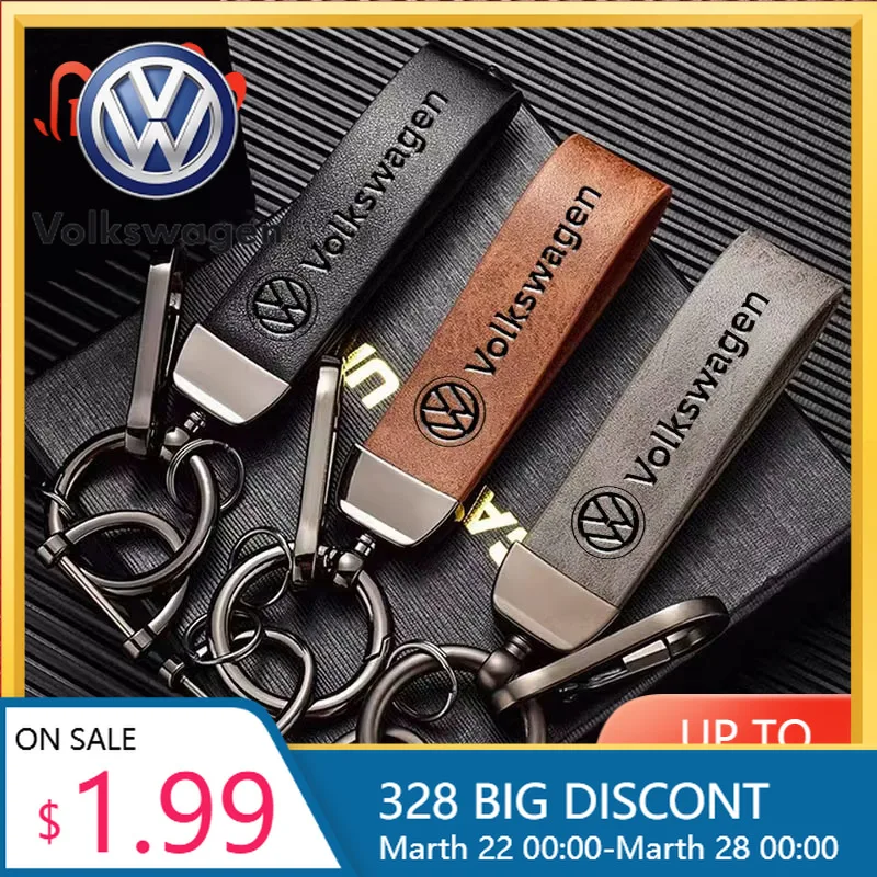 

Брелок для ключей с эмблемой Volkswagen, 1 шт., креативный винтажный кожаный брелок для VW GTI Polo Golf 7 Passat Tiguan Arteon Touareg Ta