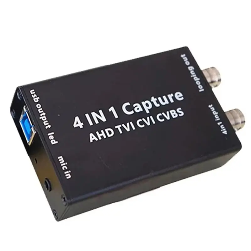 B27B AHD TVI CVI CVBS To USB Capture Card 4-In-1 BNC To USB Adapter For OBS Potplayer Video Audio Recording