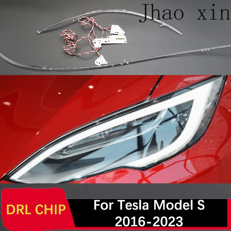 Frontscheinwerfer Angel Eye Leiterplatte Weißlicht-Ballastmodul Autoscheinwerfer DRL CHIP Lampenmodul für Tesla Model S 2016-2023