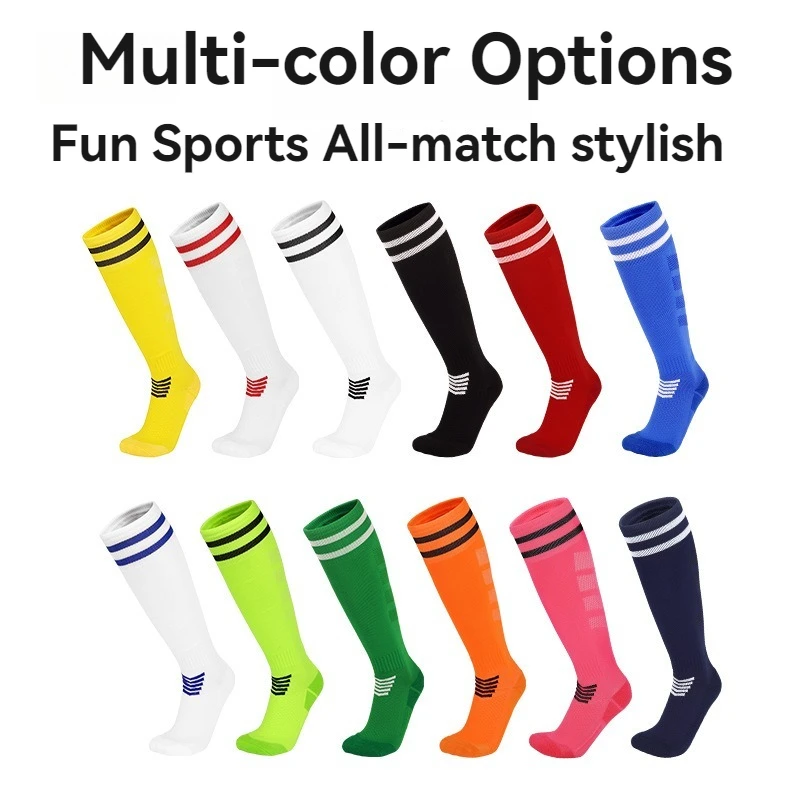 Thickened Non-slip Towel Sole Football Socks Breathable Knee High Training Stockings Adult Youth Children's Practical Game