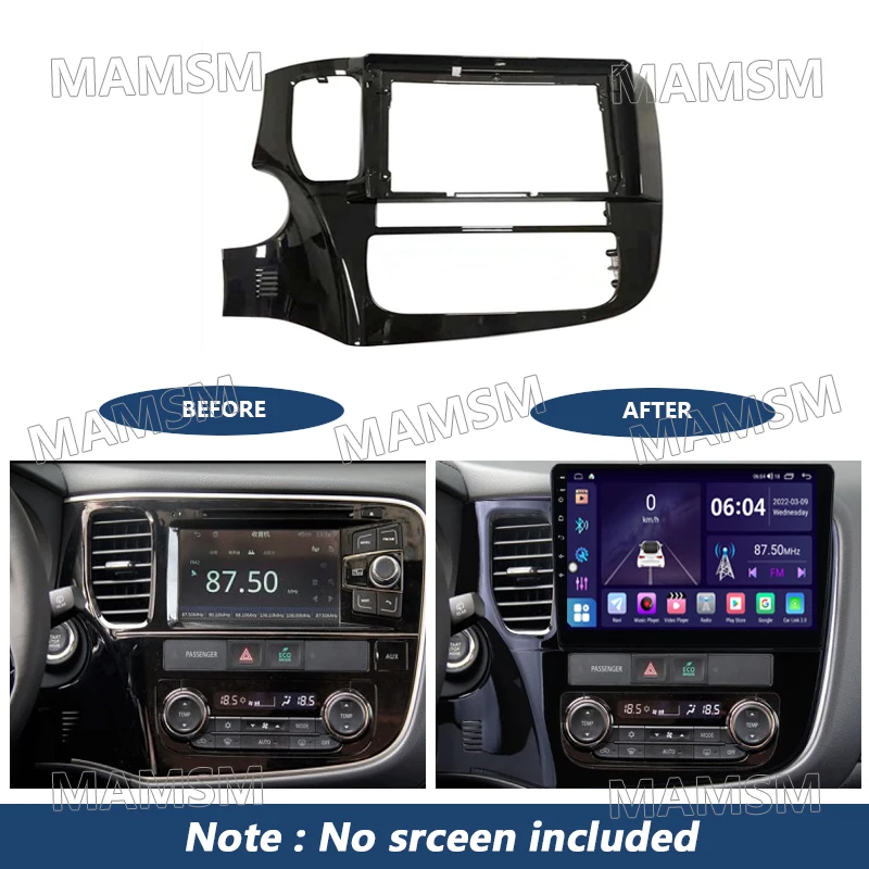 2 Din Radio Frame Adapter For Mitsubishi Outlander 2014-2017 Car Android Player DVD Audio Panel Mount Installation Fascia Frame