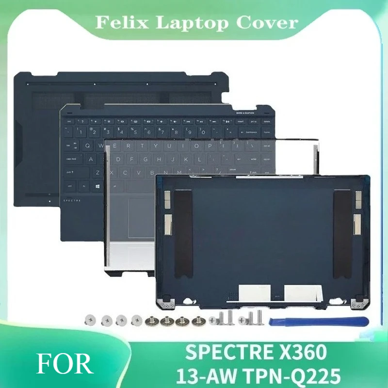 New For SPECTRE X360 13-AW TPN-Q225 Laptop LCD Back Cover Front Bezel Palmrest With Keyboard Bottom Case Brown Silver Blue