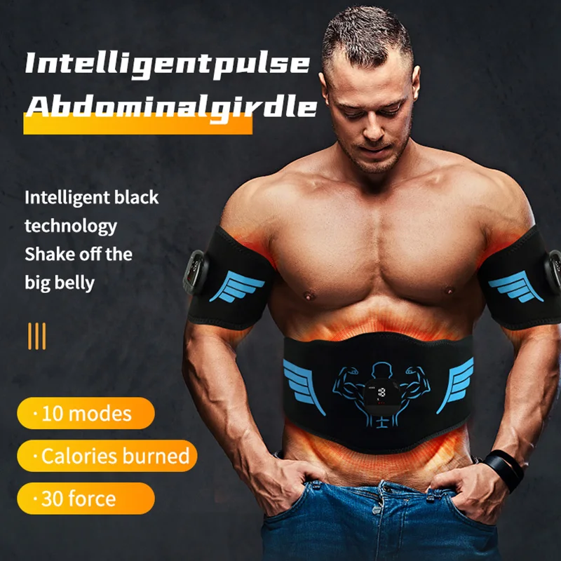 EMS Muscle Stimulator Abs Trainer Abdominal Massage Belt Muscle Toner Calorie Consumption Display Lose Weight Fat Burn Massager