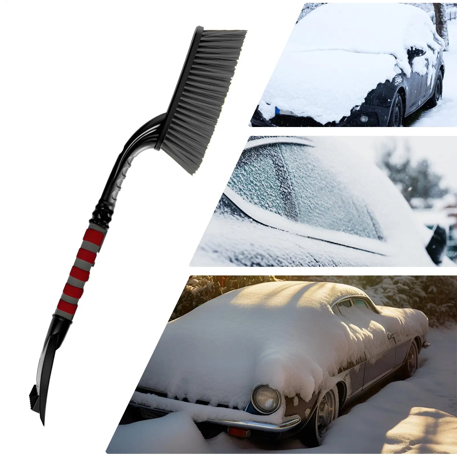 Car Windshield Snow Brush Windshield Ice Scraper Snow Brush Exterior Cleaning Tool Winter Shovel For Hood Doors Roof Mirrors