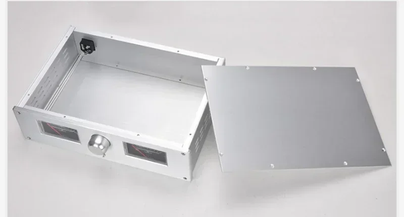 

Silver VU Meter All Aluminum Amplifier Chassis / Tube Preamp Outer Casing AMP Enclosure / Case / DIY Box (360*100*248mm)