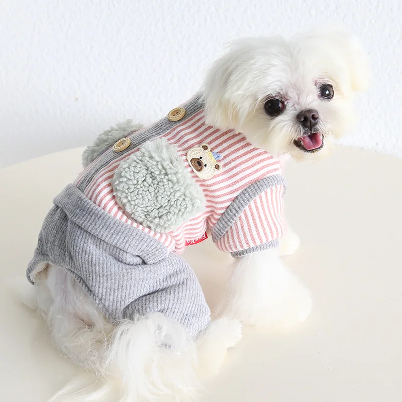 

Mutihome Fashion Comfortable Pet Supplies Dog Bear Pattern Camry Four Legged Hoodie Dog Cat Clothing Pet Dog Clothing