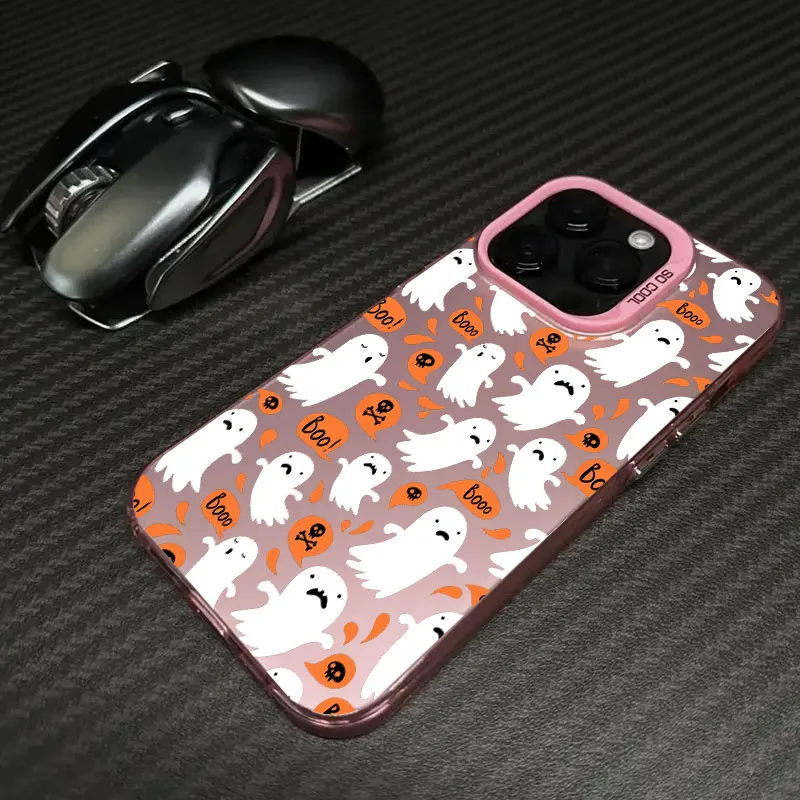 Halloween Happy Ghost Coque per Apple iPhone 17 Air 16e 16 14 15 13 11 Pro Max 15 Plus 12 17 ProMax Custodia antiurto per telefono