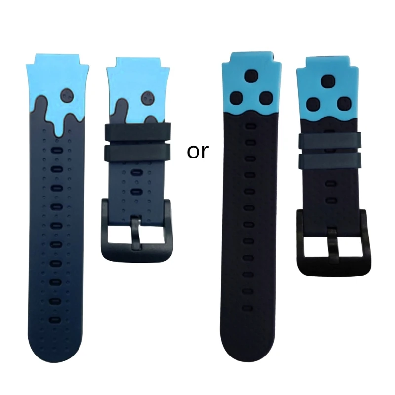 573A Sport Watch Band Adjustable Silicone Strap for Kid Phone Watches - Waterproof Replacement Wristwatch Bracelet 16/20mm