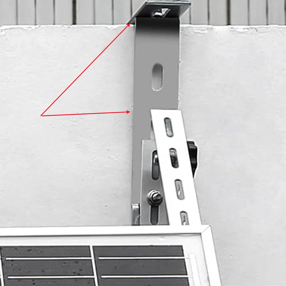 A Set Adjustable Solar Panel Holder Hook Photovoltaic Panel Bracket Mount Hook Rust-resistant For Balcony PV System Installation