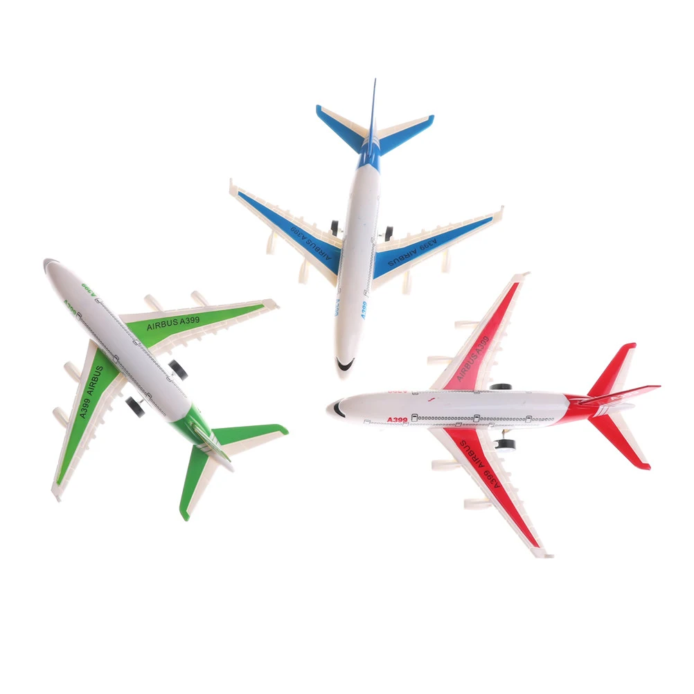 1pc Plastic Air Bus Model Kids Children Pull Back Airliner Passenger Plane Model00000 For Kids Toys