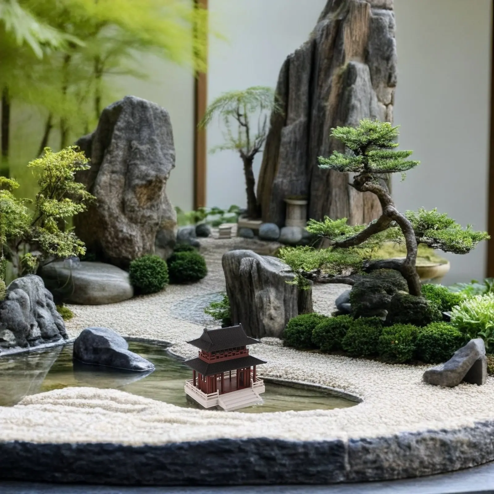 

Mini Gazebo Model Pavilion Statue for Aquarium Fish Tank and Garden Decor Bonsai Ornament for Indoor Outdoor Micro Landscape