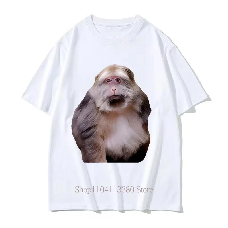Funny Xing Xing Monkey Print T-shirts for Women Summer Casual Fashion Funny High Street Y2K Tops Crew Neck Short Sleeve Tees