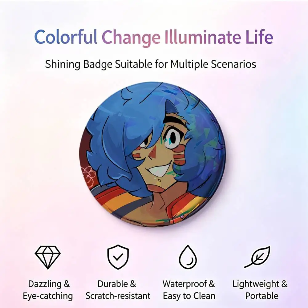 S-Sunny D-Day Jack Creative Tin Button Pins Brooch Badges Kids Gift