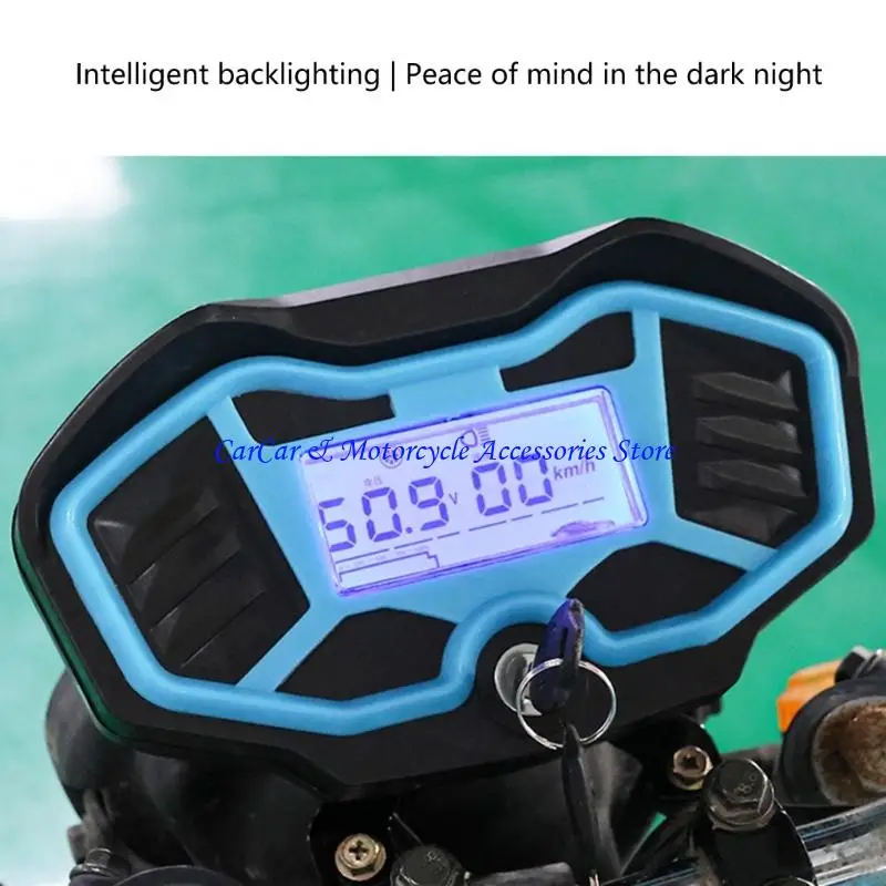 Weatherproof Electric Tricycle LCD Dashboard 48V 60V 72V Universal Speed & Battery Monitor Simple Installation for Bike