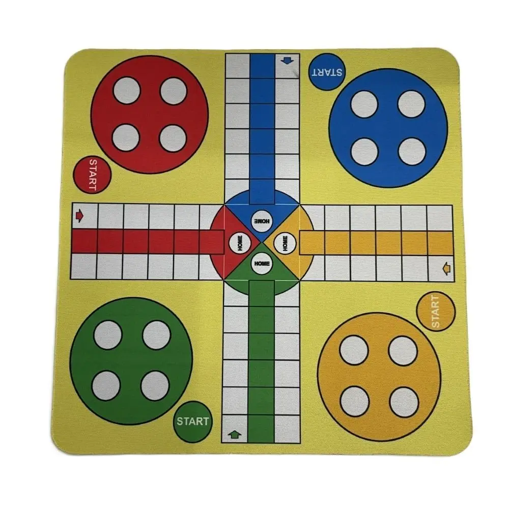 Juego de Ajedrez Familiar con Alfombrilla de Ratón, Ajedrez Volador Plegable y Enrollable, Juego de Ludo Multicolor, Tablero de Ajedrez de 24 cm, Divertido para Viajar
